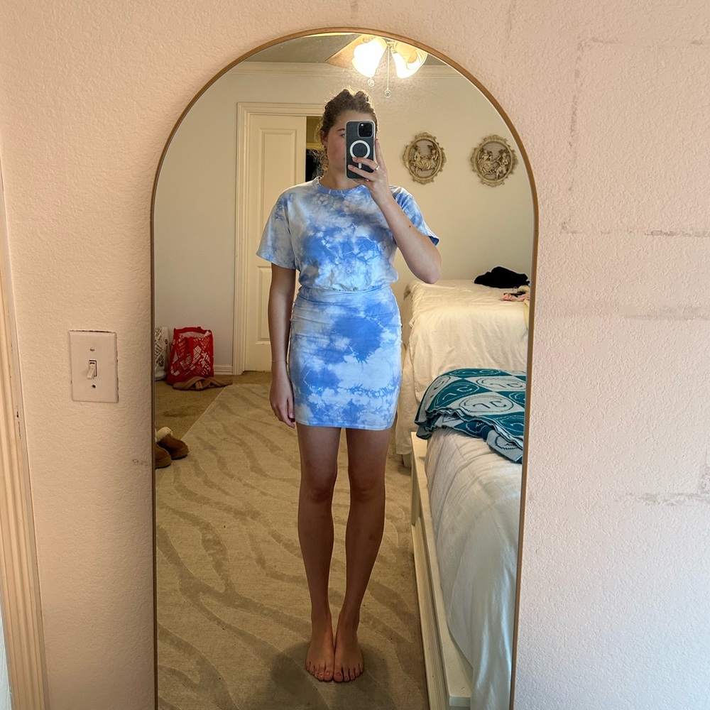 Blue and white dress!